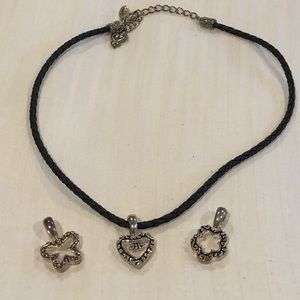 Authentic Cookie Lee necklace. Braided rope/heart